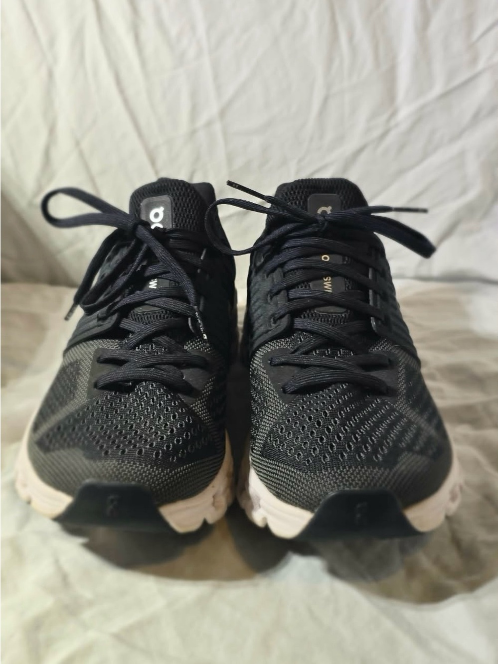 On Running Women's Black Athletic Shoes with Cream Sole